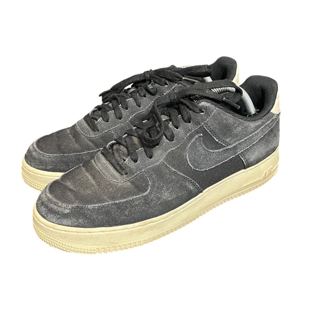 Nike Air Force 1 Low Mens Size 10 Black‎ Suede Sail AO3835-001 Sneakers